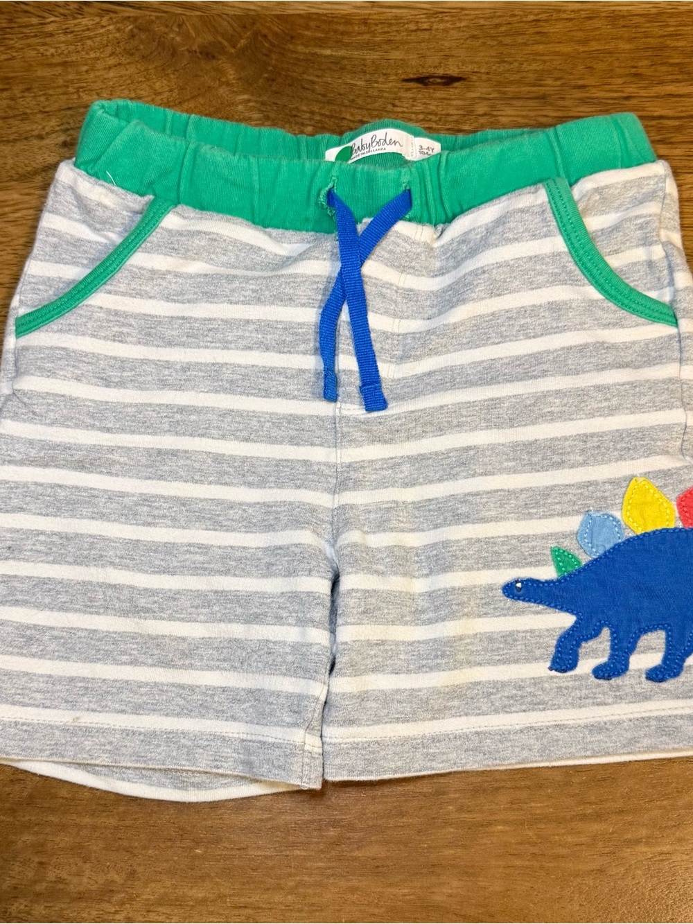 Baby Boden Dinosaur Appliqué Shorts